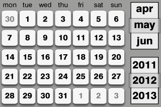 Small date keyboard